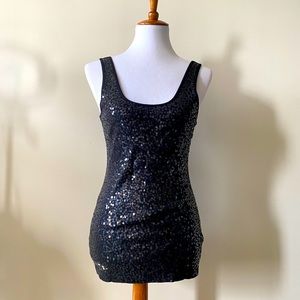 Express Black Sequin Tank Top